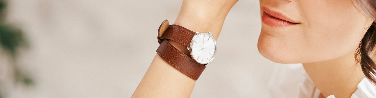 Montre double bracelet femme double tour