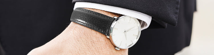 bracelet montre cuir noir Maison Fèvre