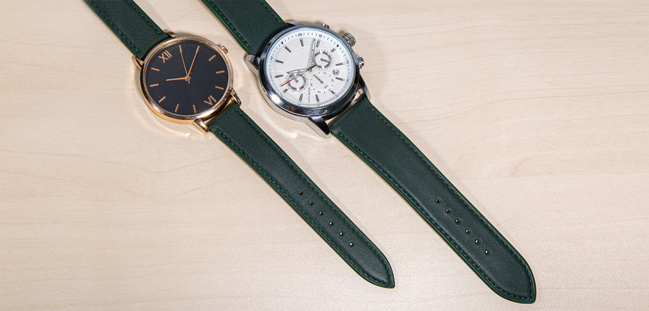 Bracelets de montre cuir vert ou kaki homme et femme Maison Fèvre