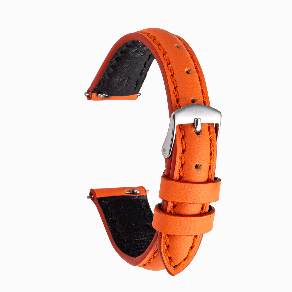 Bracelet de montre cuir orange waterproof