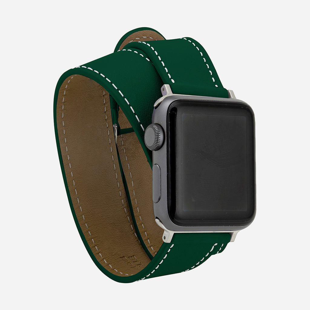 double tour bracelet vert montre connectée
