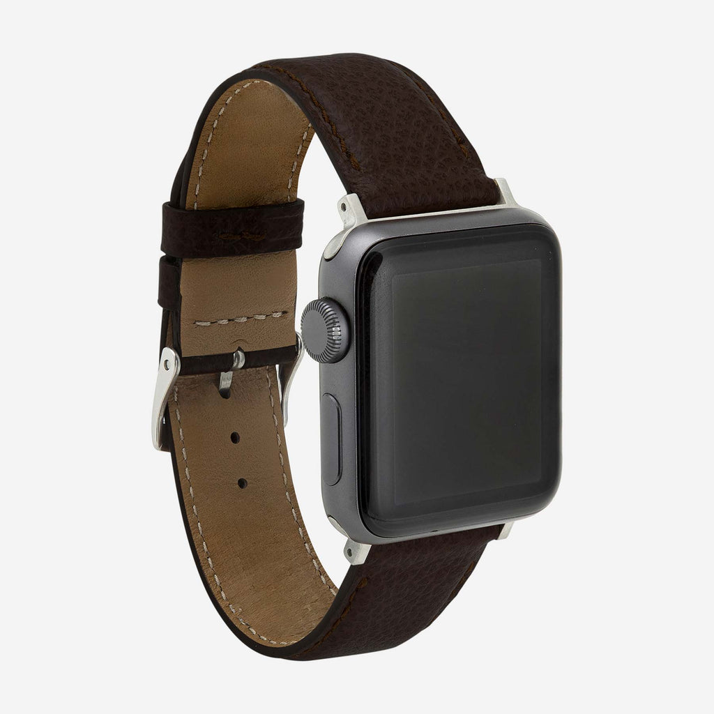 bracelet montre Apple homme marron foncé