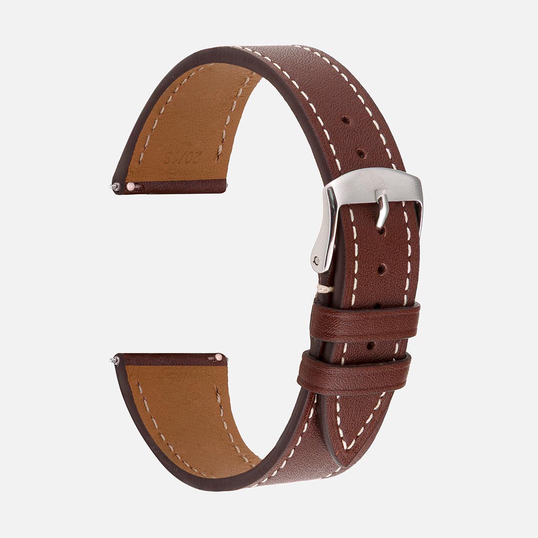 Bracelet De Montre Large En Cuir Clouté Pour Homme – Style Rock, Boucle Fermeture Solide