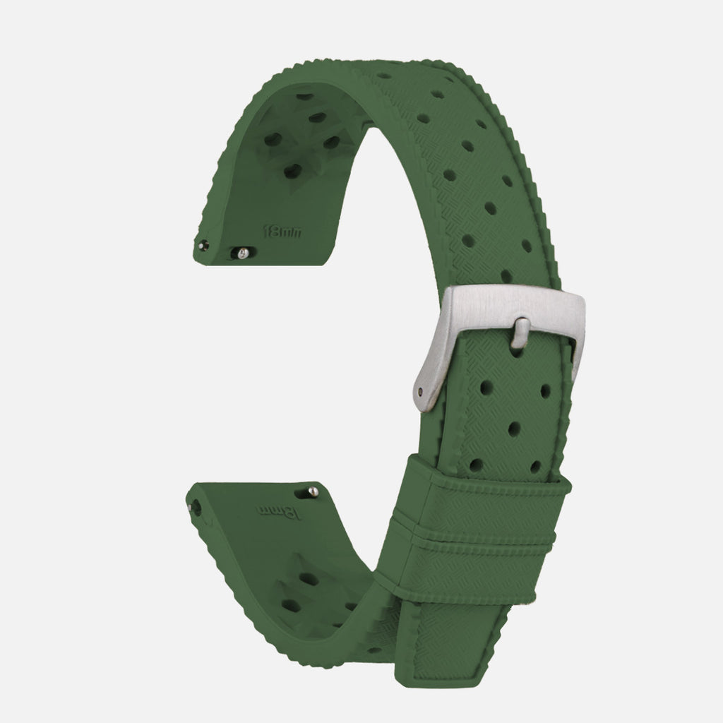 Longines bracelet en caoutchouc kaki