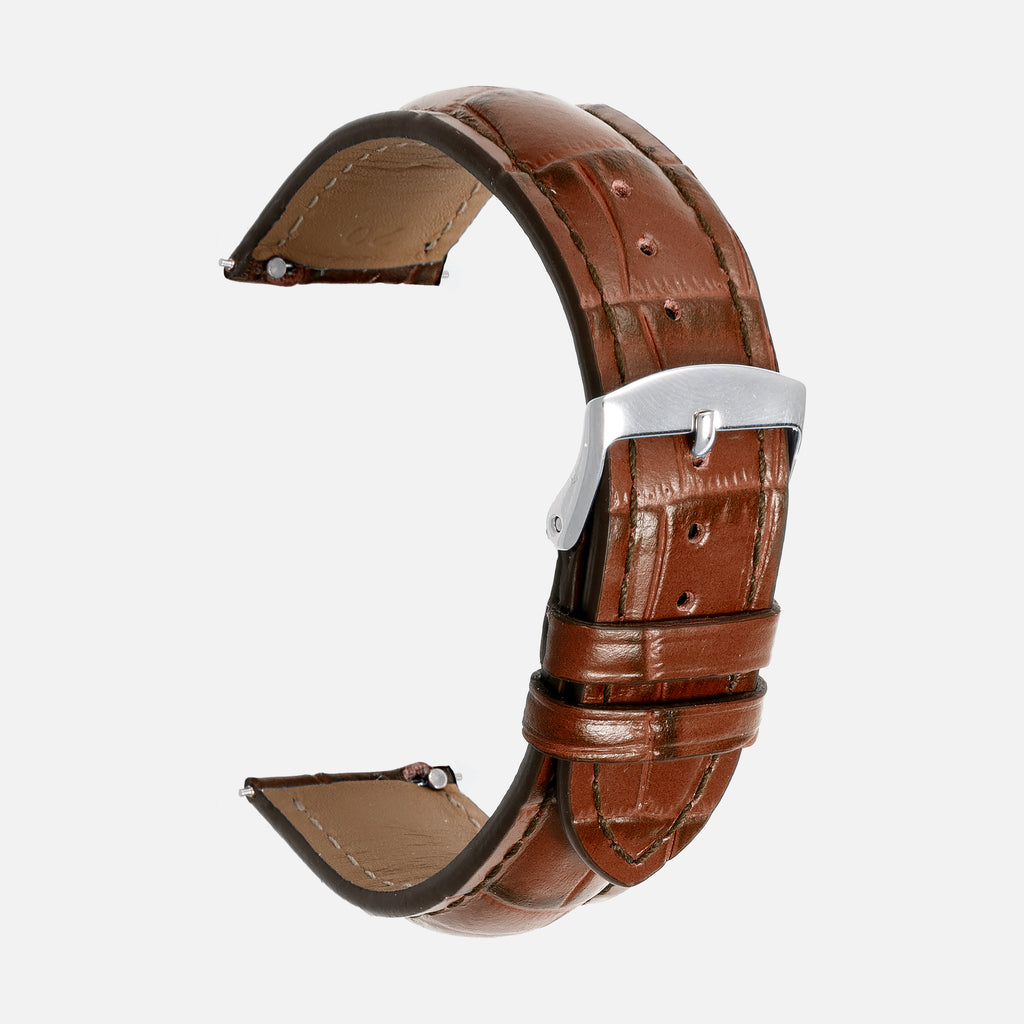 bracelet croco pour montre homme marron