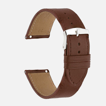 bracelet de montre en cuir ingrassata pour homme marron clair