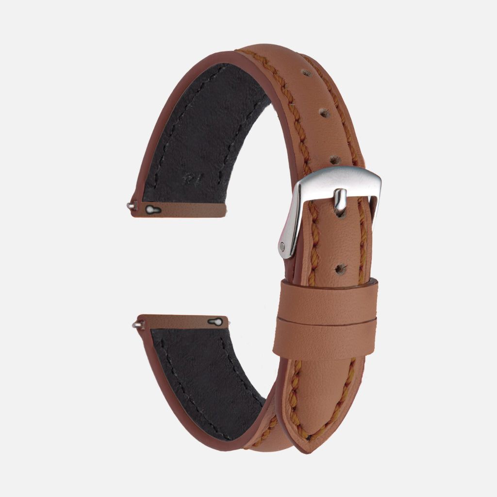 bracelet montre en cuir étanche marron