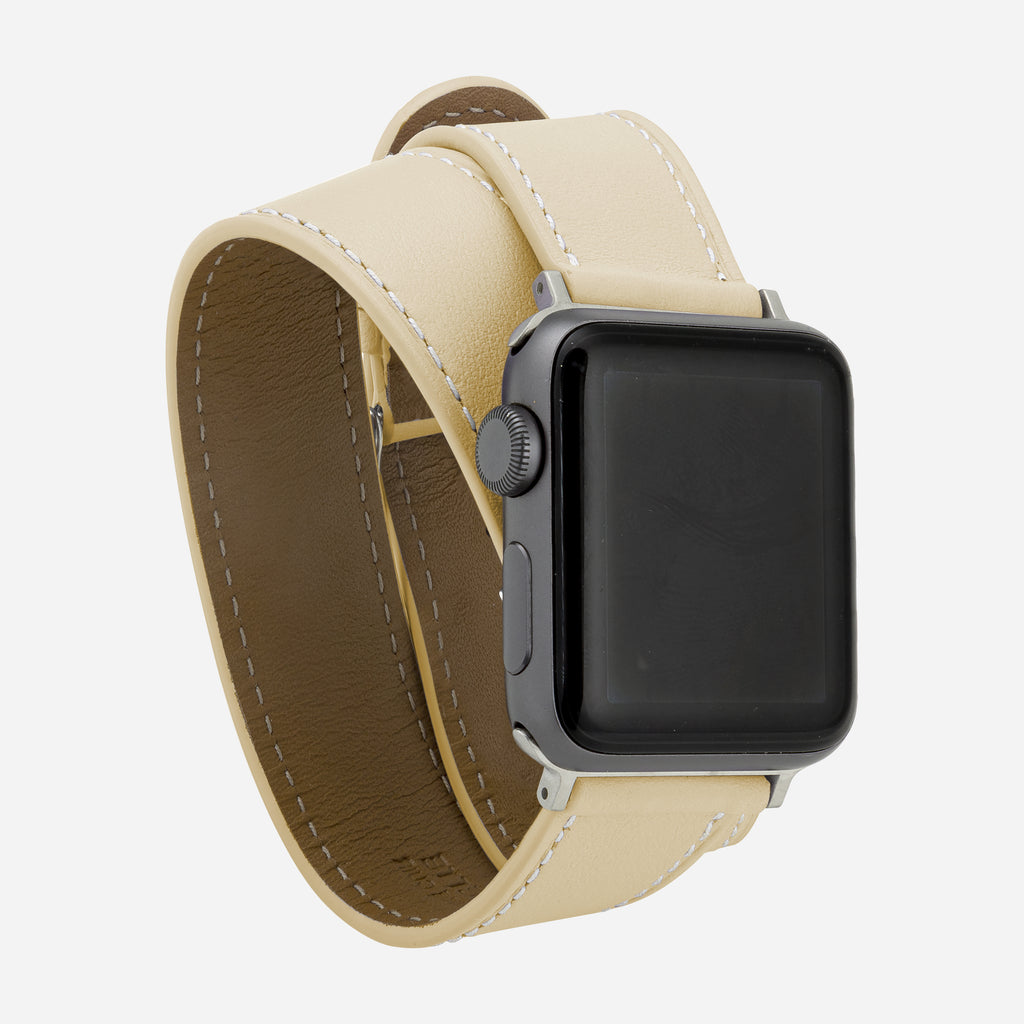 Bracelet double tour beige Apple tendance