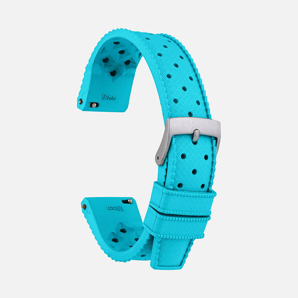 Longines bracelet en caoutchouc bleu