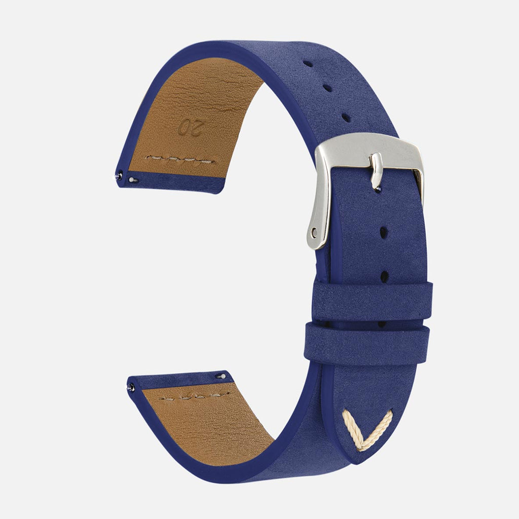 bracelet montre nubuck bleu