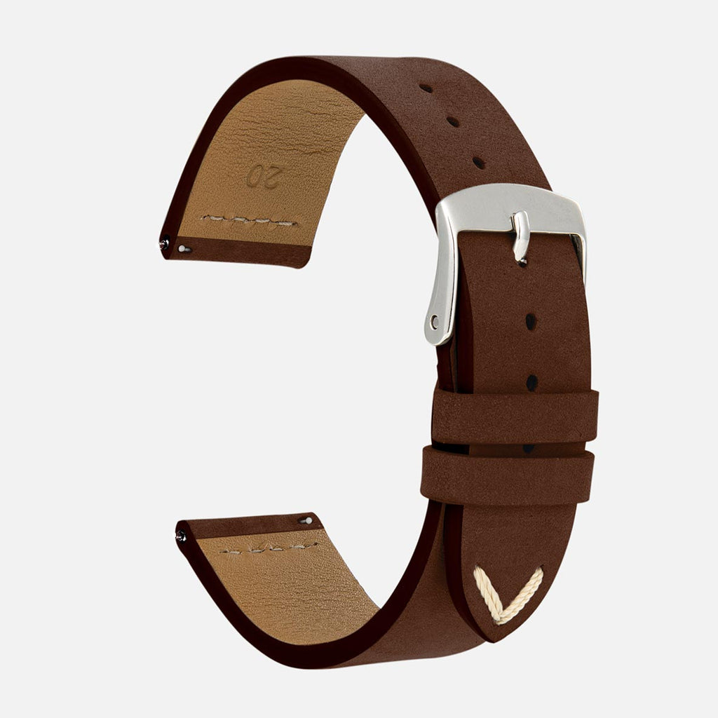 bracelet montre nubuck marron foncé