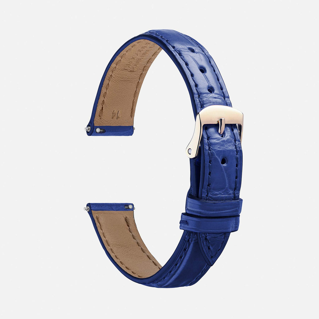Bracelet de montre alligator bleu pour femme