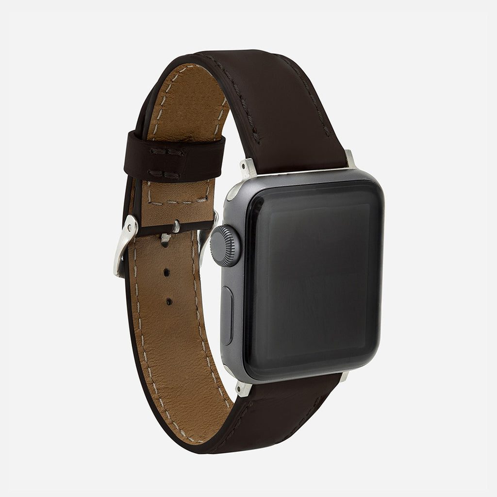 bracelet montre Apple Watch 44mm marron foncé