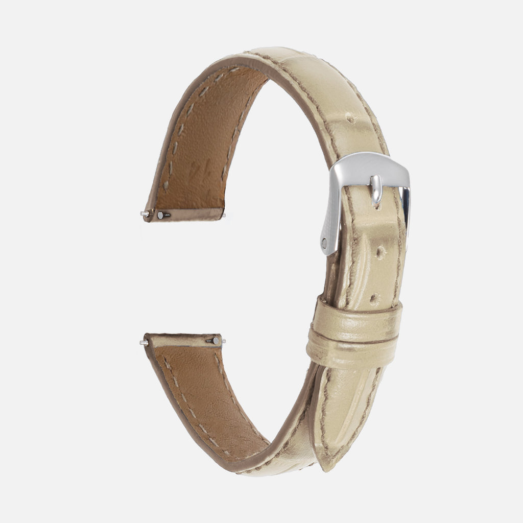 bracelet en cuir montre pour femme beige