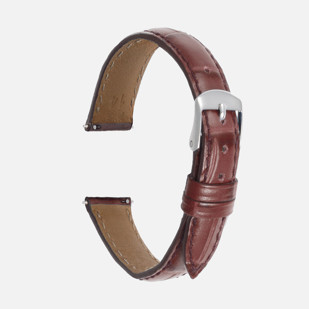 bracelet en cuir montre pour femme bordeaux