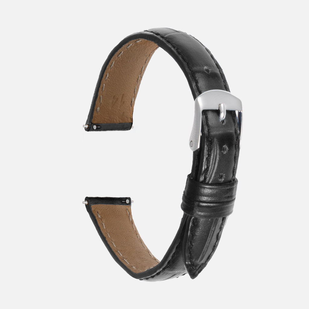 bracelet en cuir montre pour femme noir