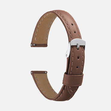 Bracelet montre cuir femme marron le lisse