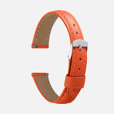 Bracelet montre cuir femme orange le lisse