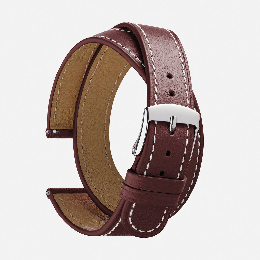 bracelet double tour pour Hermès bordeaux