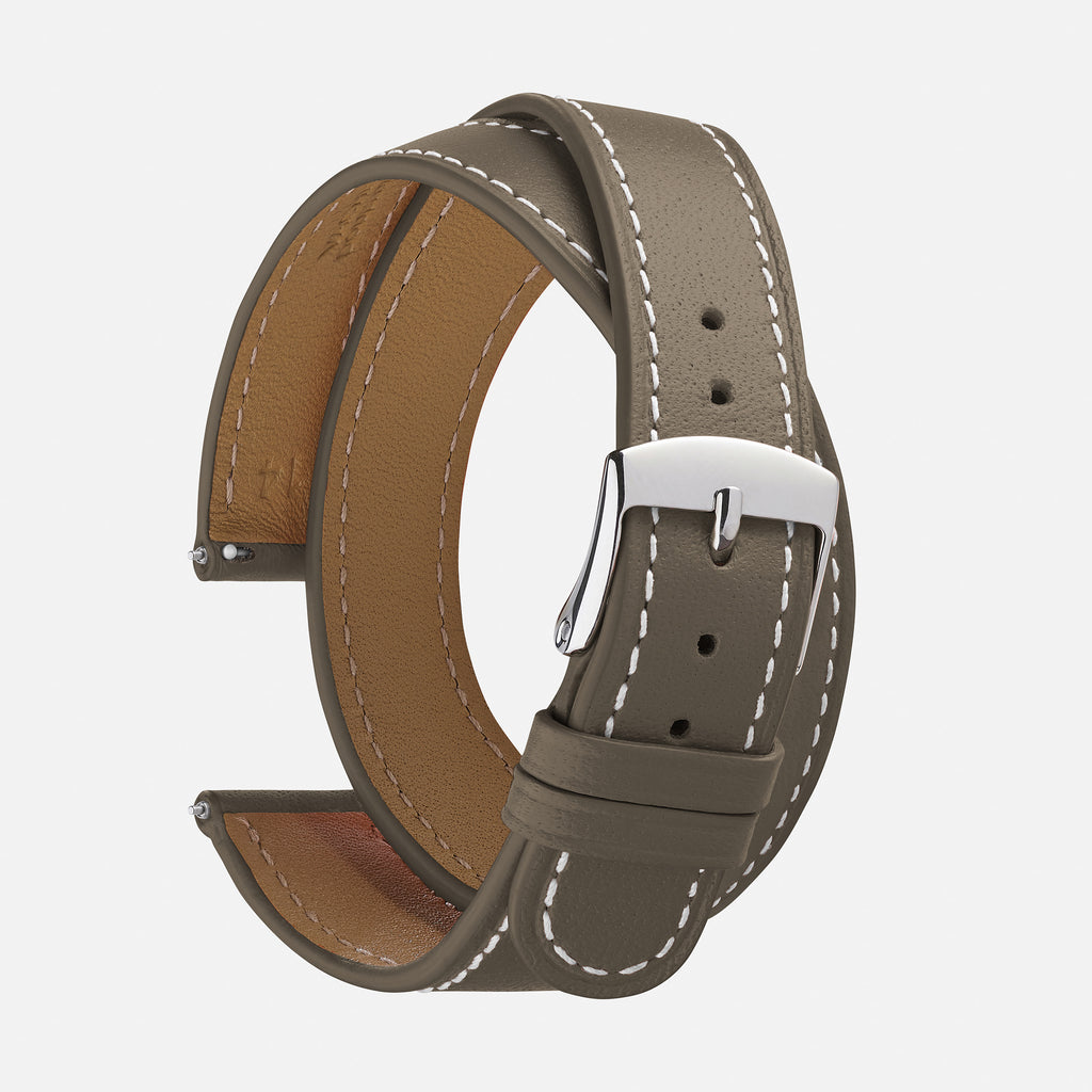 bracelet double tour pour Hermès kaki