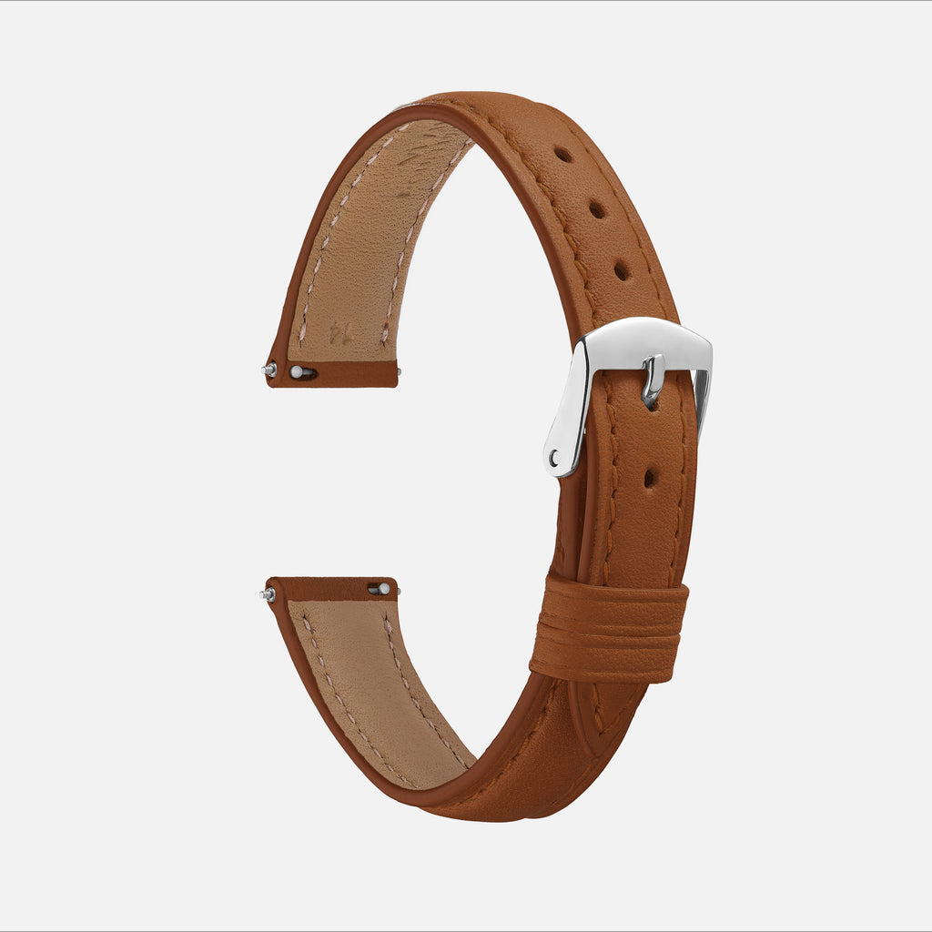 bracelet de montre femme en cuir de veau marron