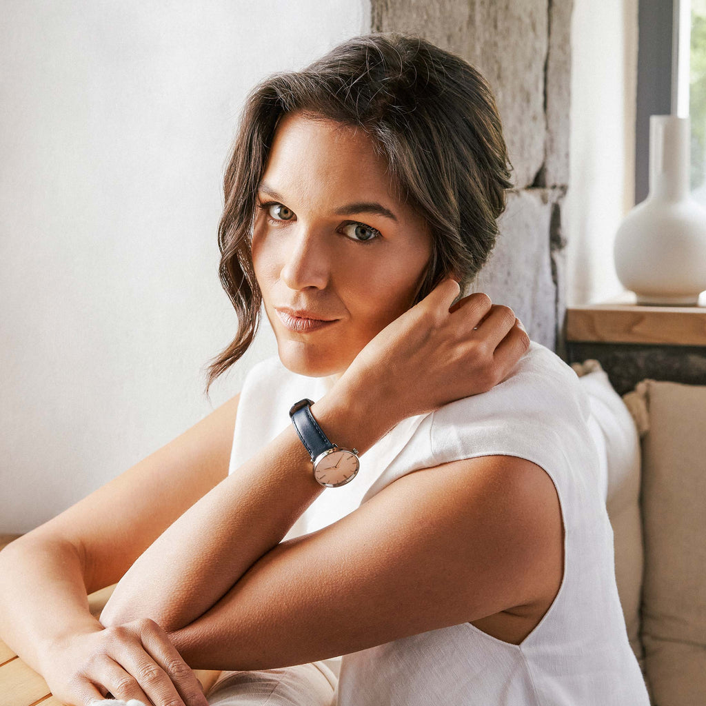 bracelet de montre en cuir lisse femme