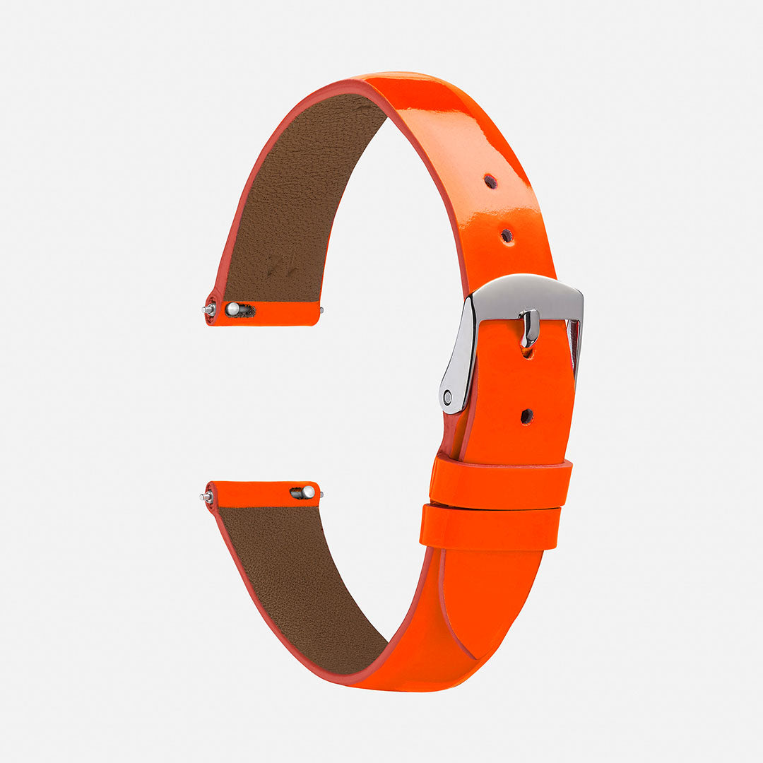 Bracelet Montre Cuir Verni Brillant Pour Femme - Noir/Rouge/Violet - 14mm à 20mm - Élégant Et Confortable