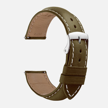 bracelet en cuir pour montre homme kaki