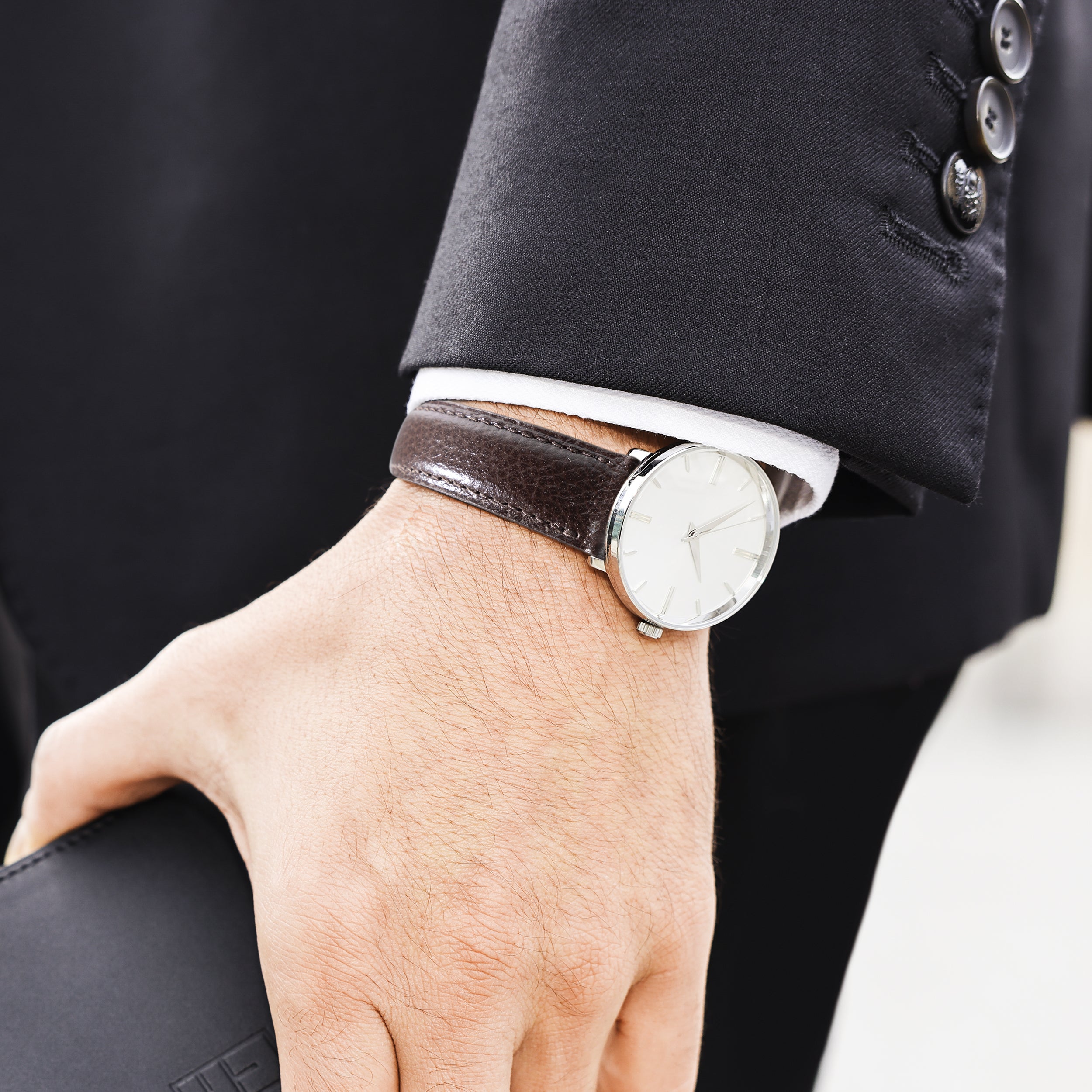 Bracelet Cuir Montre Bracelet Argent Homme Montre Homme Simple