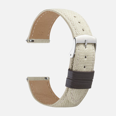 bracelet montre toile militaire blanc