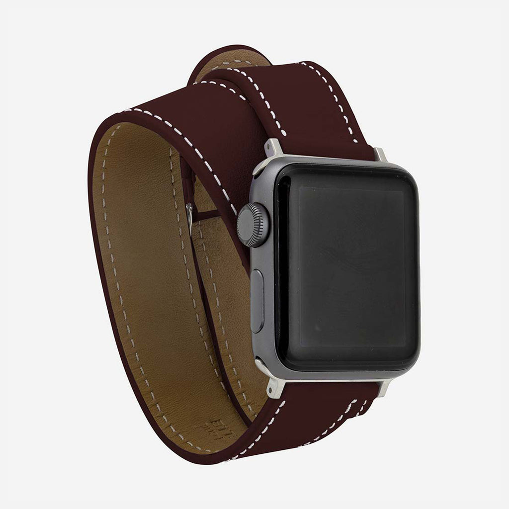 bracelet Apple Watch bordeaux pour femme