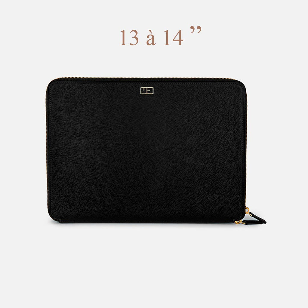 pochette cuir pour ordinateur homme noir