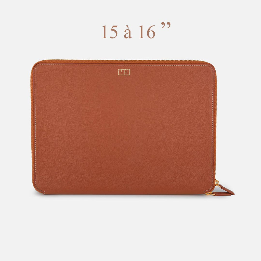 pochette ordinateur 16 pouces marron