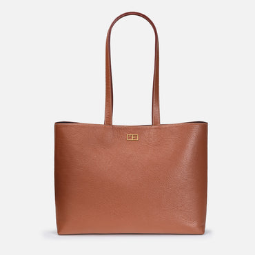 tote bag en cuir marron
