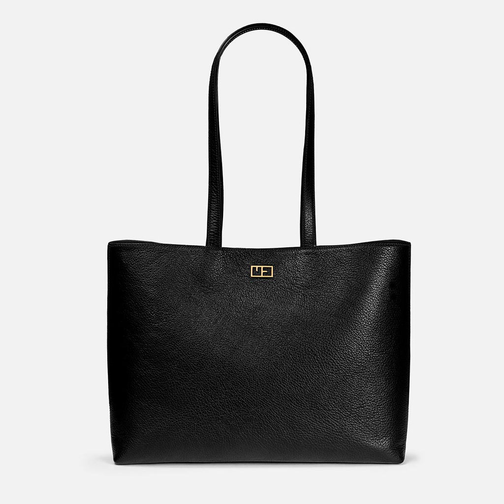 tote bag en cuir noir