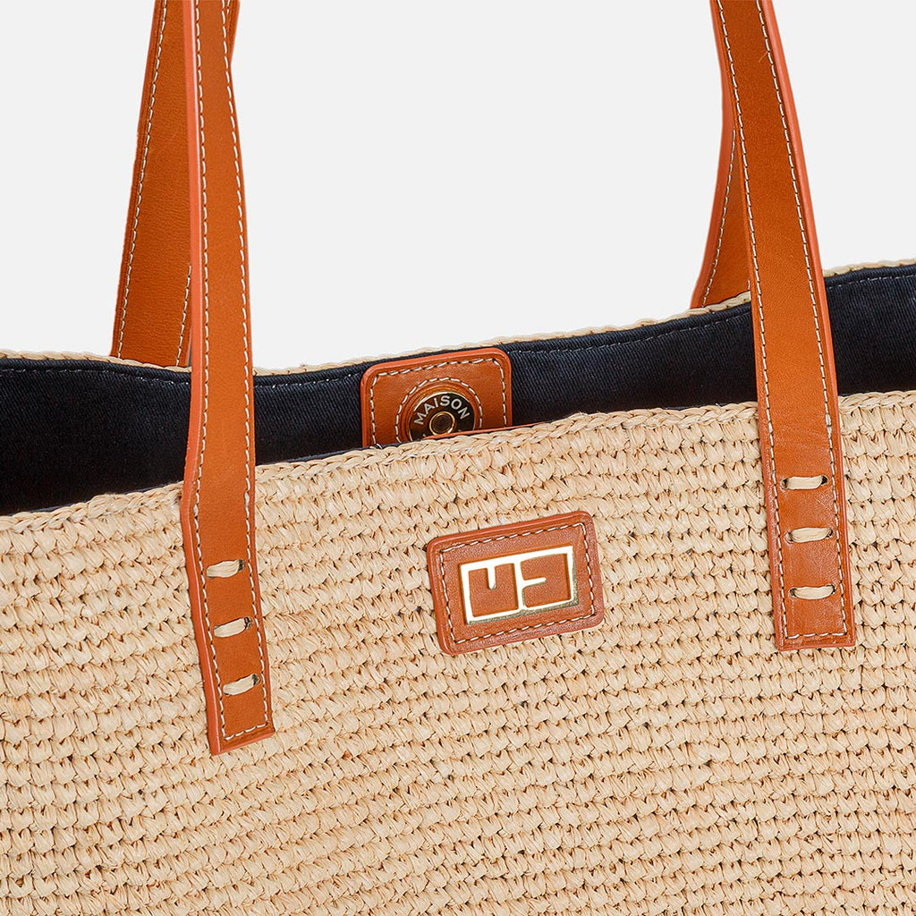 sac cabas en raphia fait main