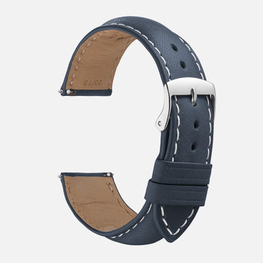 Bracelets montres hommes en cuir bleu marine le bombé