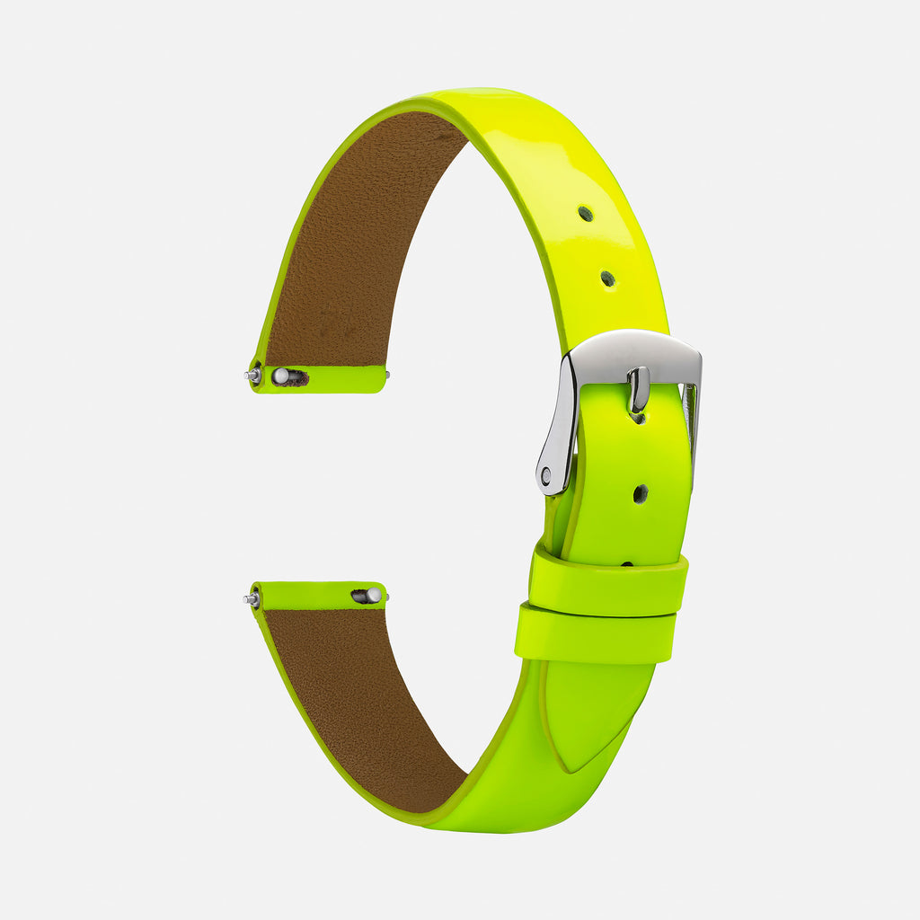 bracelet montre jaune fluo vernis