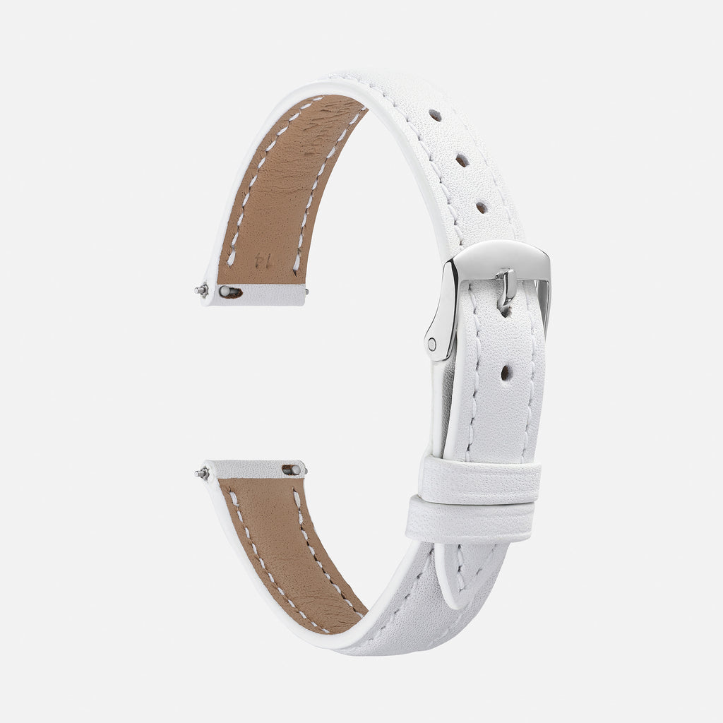 bracelet de montre blanc en cuir de veau