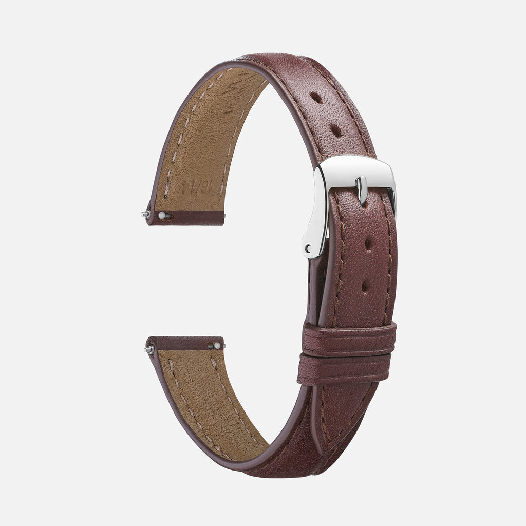 bracelet montre cuir de veau marron