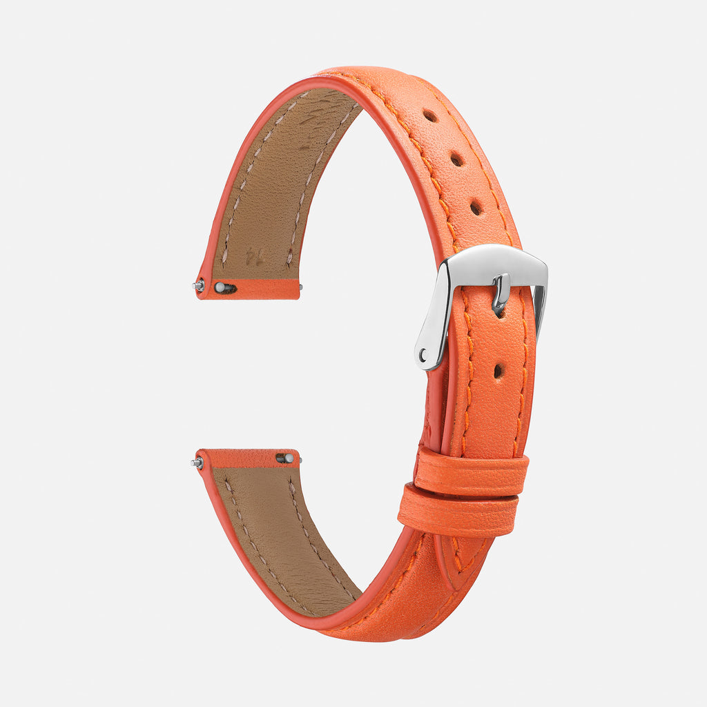 bracelet de montre femme en cuir orange