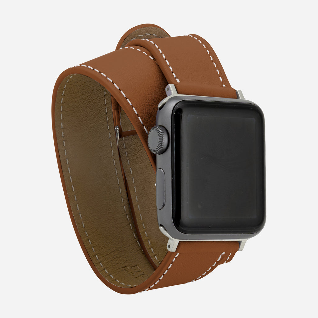 Remplacement bracelet cuir pour montre apple watch - L'heure Passion