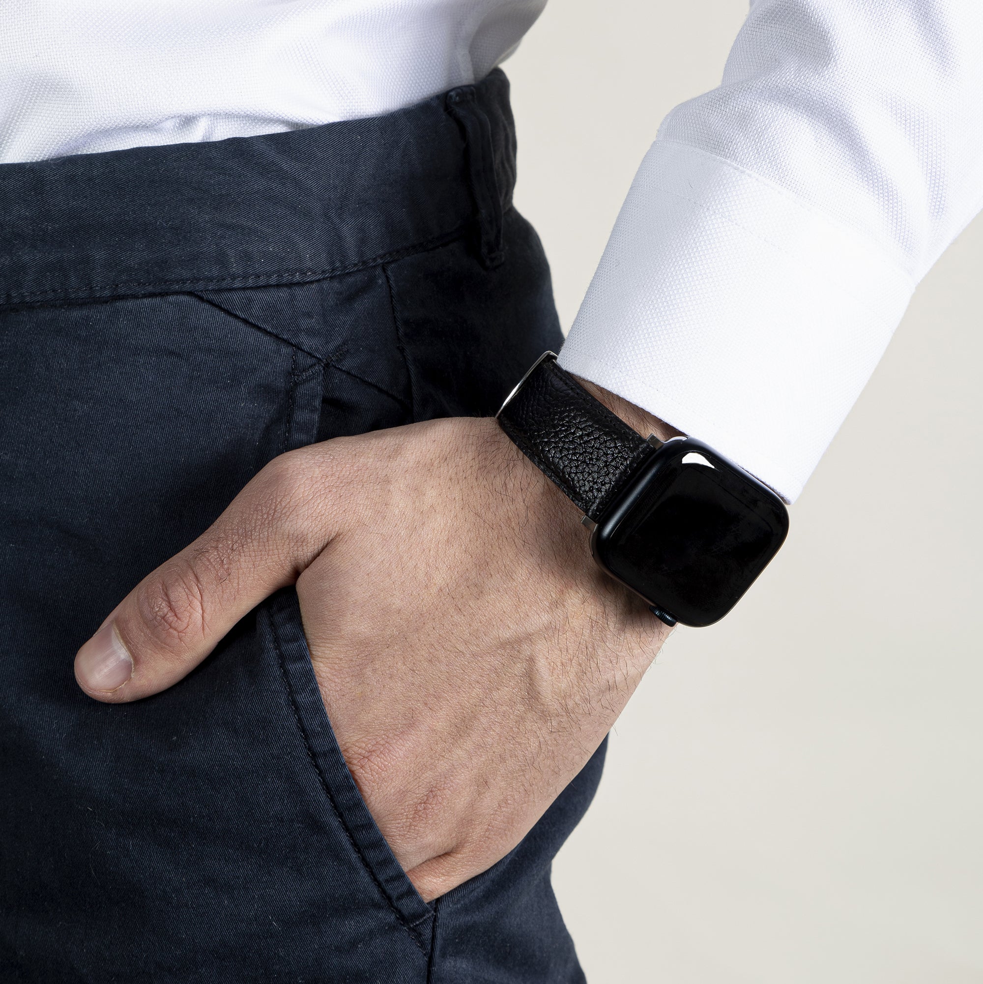 Bracelet Apple Watch en cuir pour homme, bracelet de montre Apple séries 1  à 8 