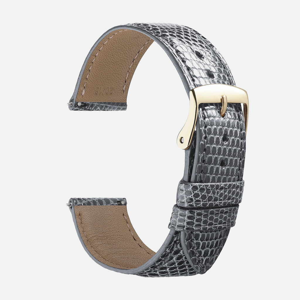 bracelet de montre interchangeable en lézard gris